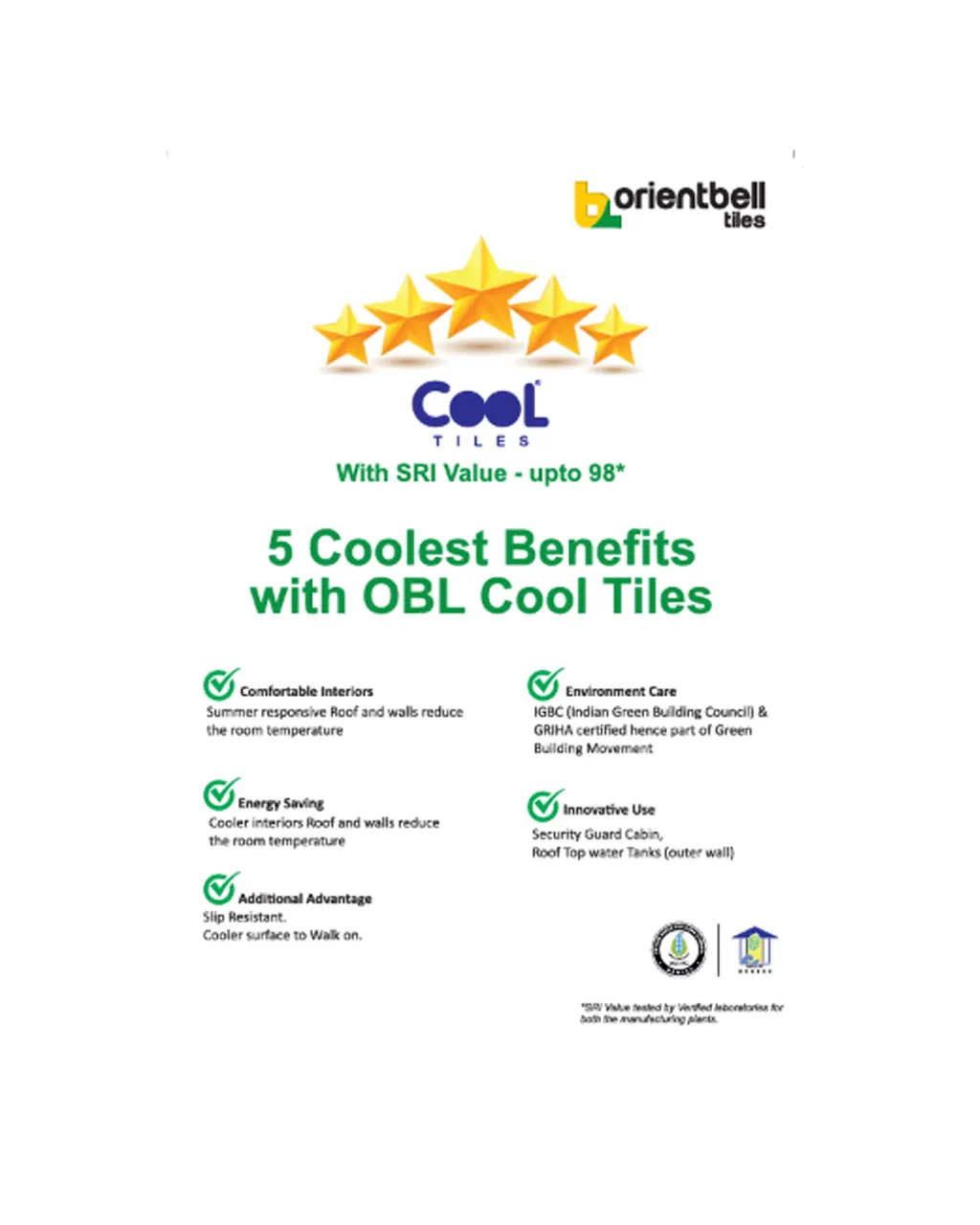 ORIENT BELL COOL ROOF TILES PLAIN WHITE — photo 3 of 8