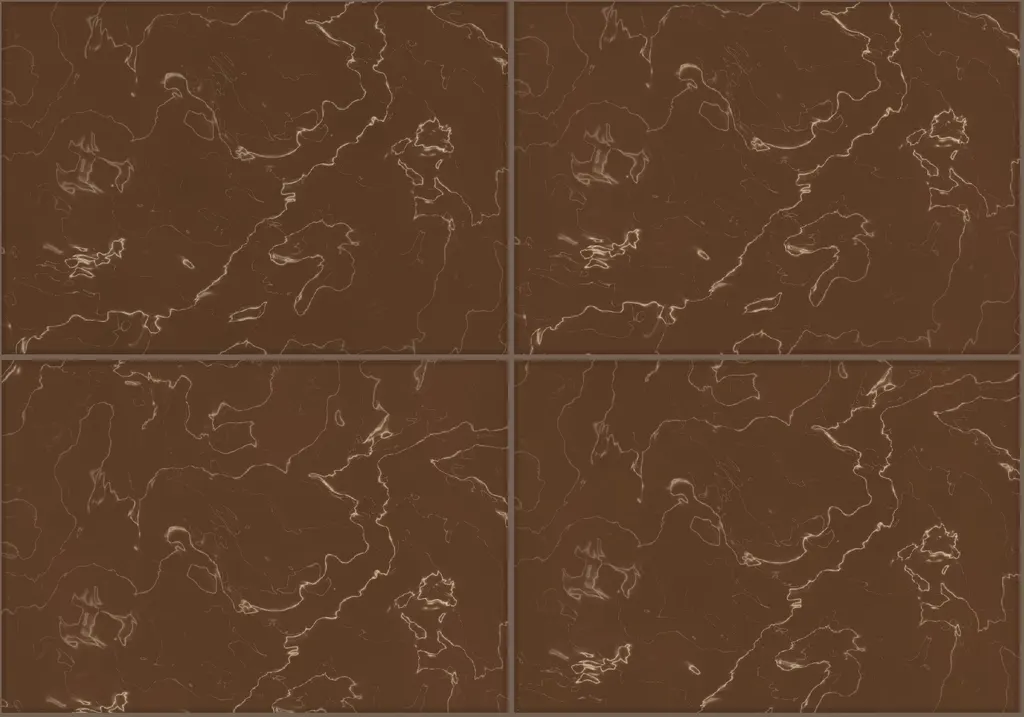 Emperador Dark laid as a floor, showing the pattern across several pieces