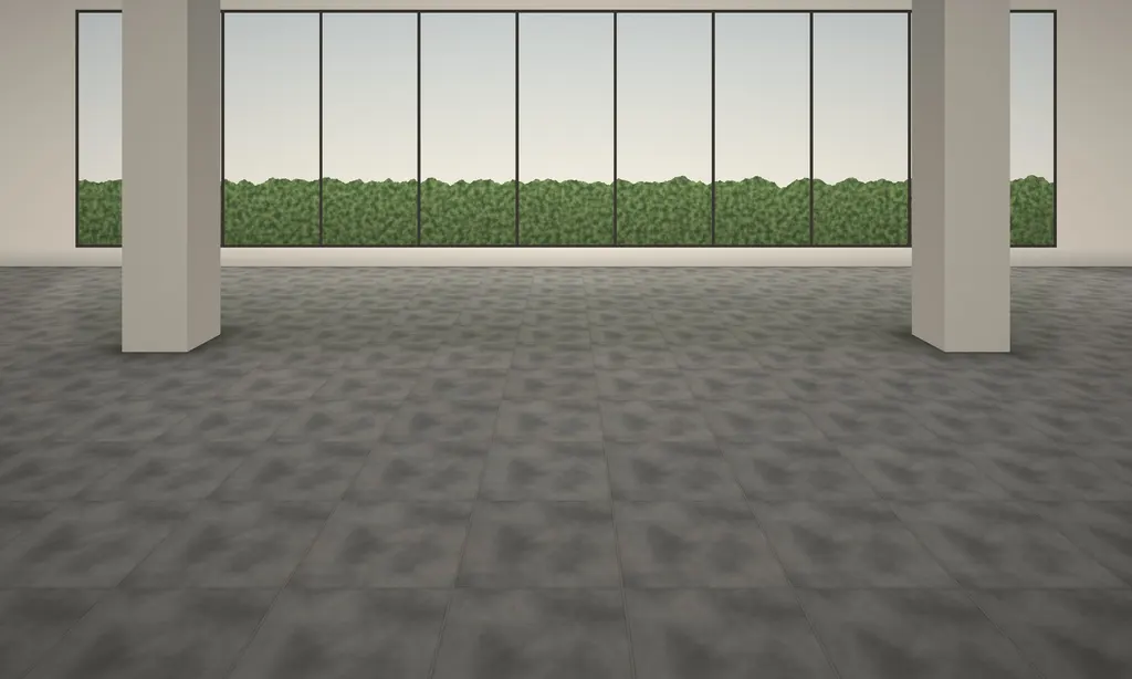 Concrete Grey in a showroom hall (illustration)