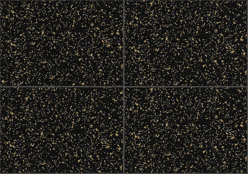 Black Galaxy laid as a floor, showing the pattern across several pieces